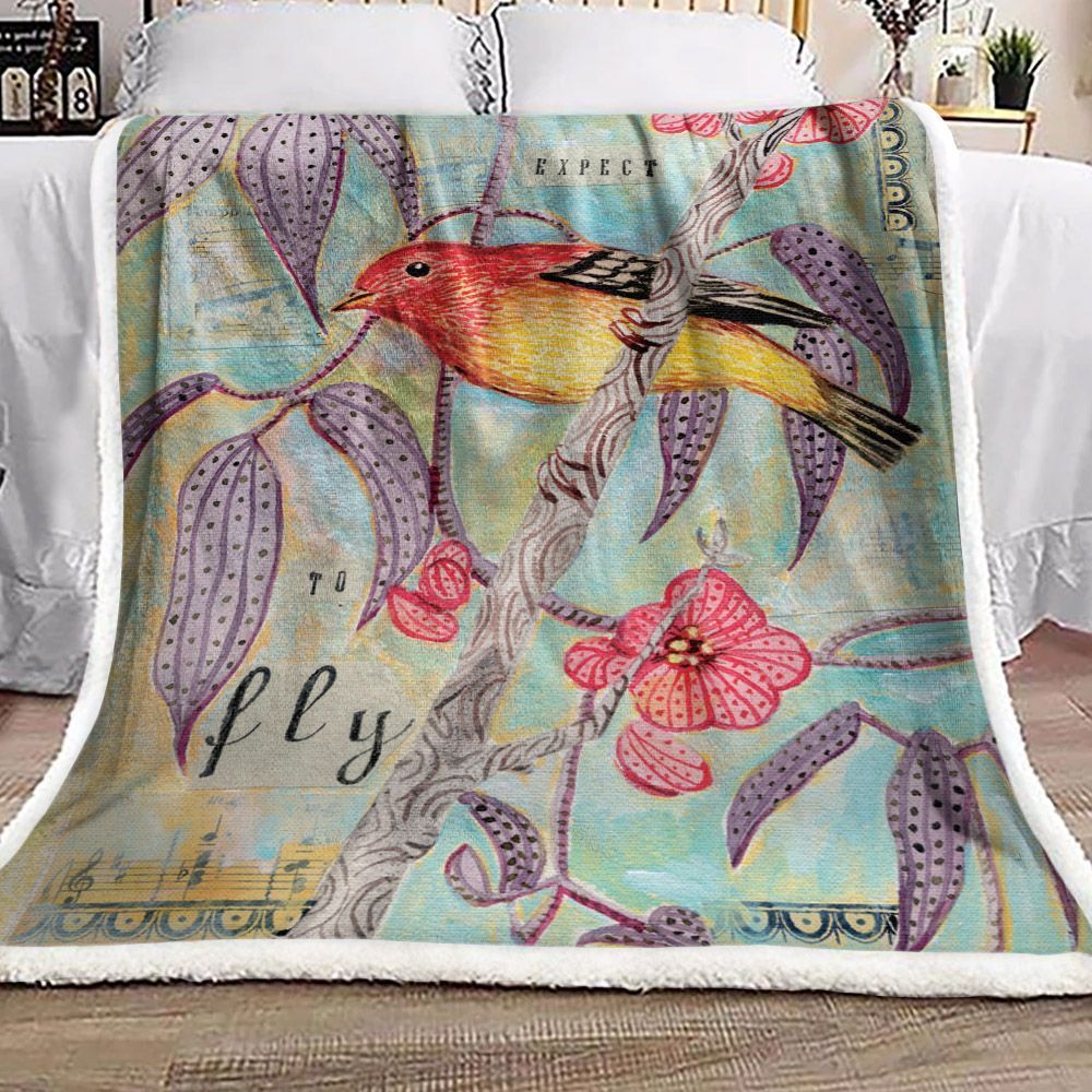 Bird Sherpa Fleece Blanket