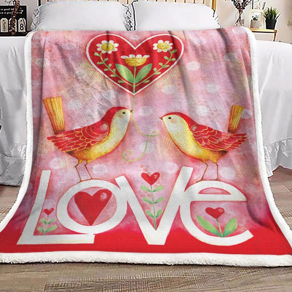 Bird Sherpa Fleece Blanket