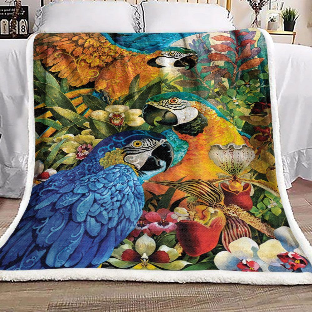 Bird Sherpa Fleece Blanket