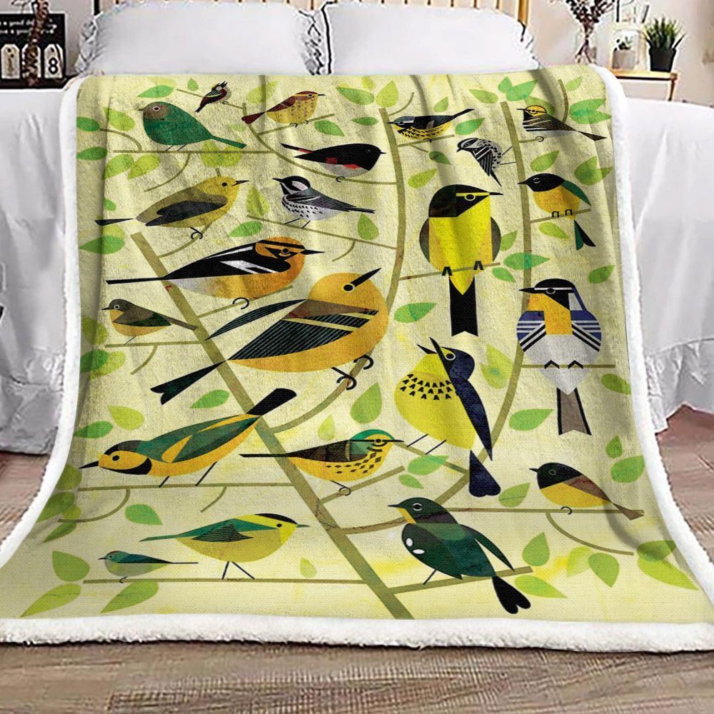 Bird Sherpa Fleece Blanket