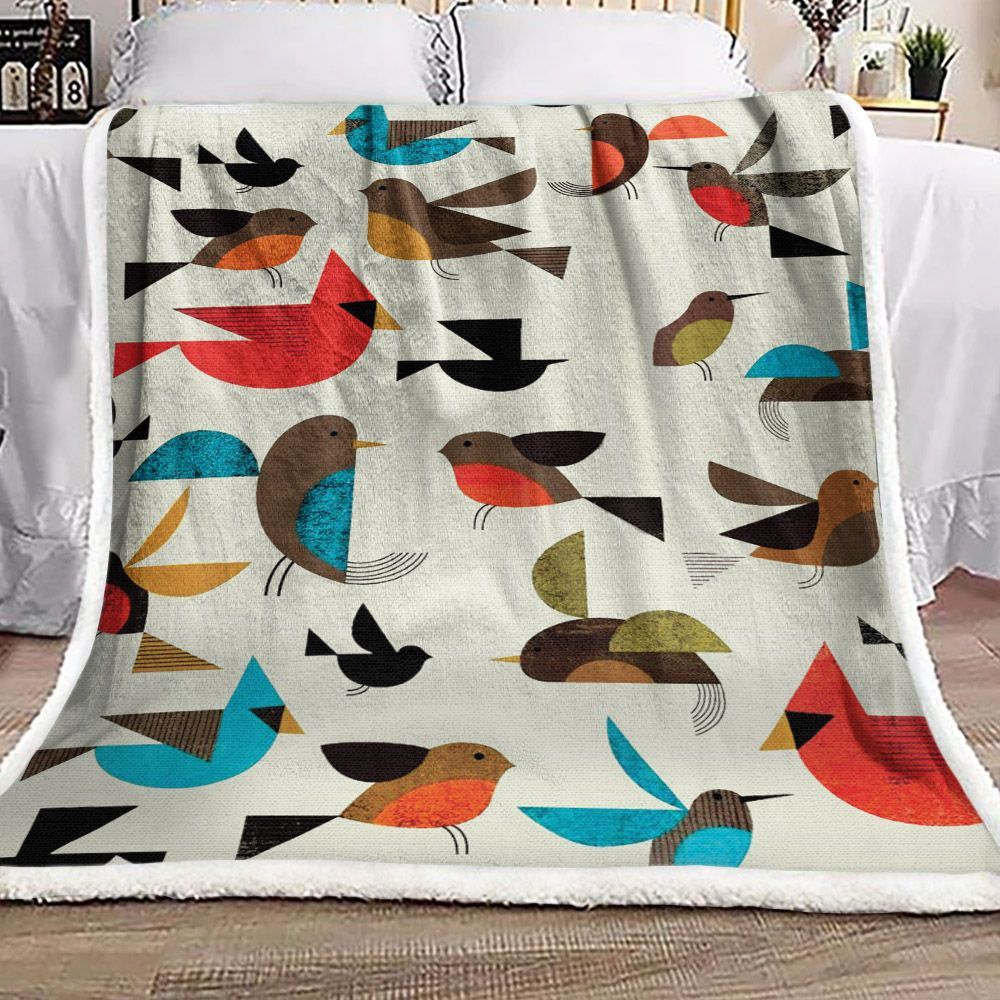 Bird Sherpa Fleece Blanket