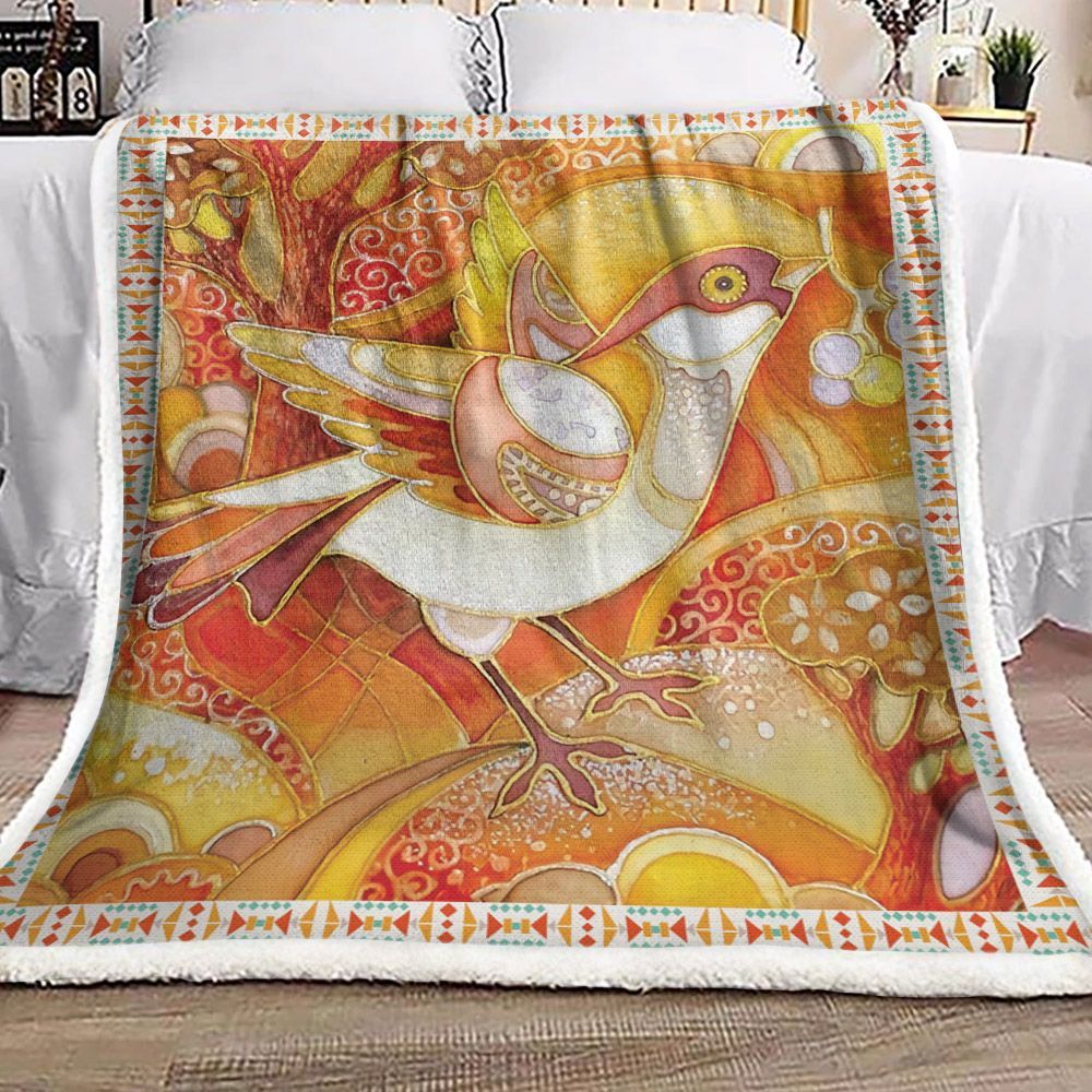 Bird Sherpa Fleece Blanket
