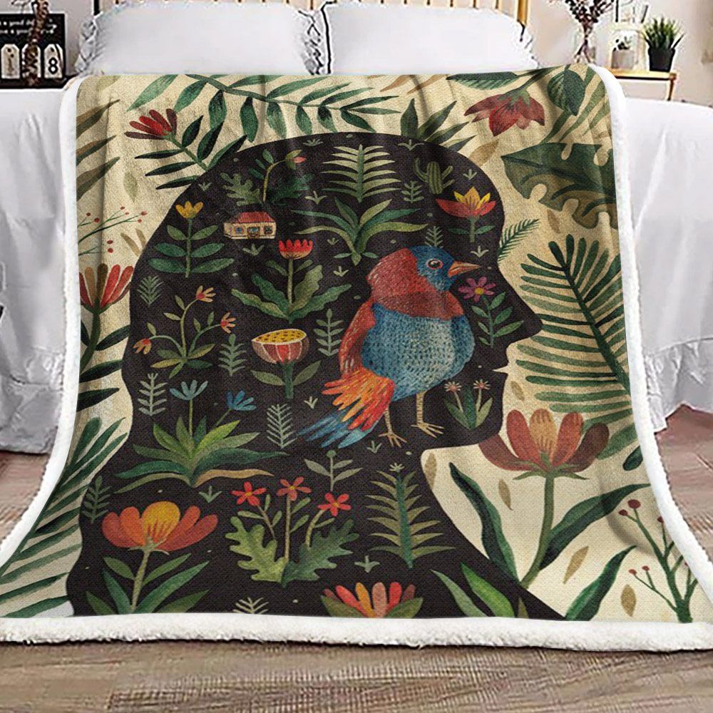 Bird Sherpa Fleece Blanket