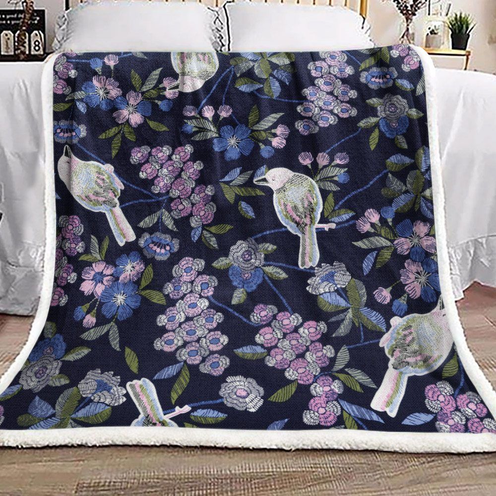 Bird Sherpa Fleece Blanket