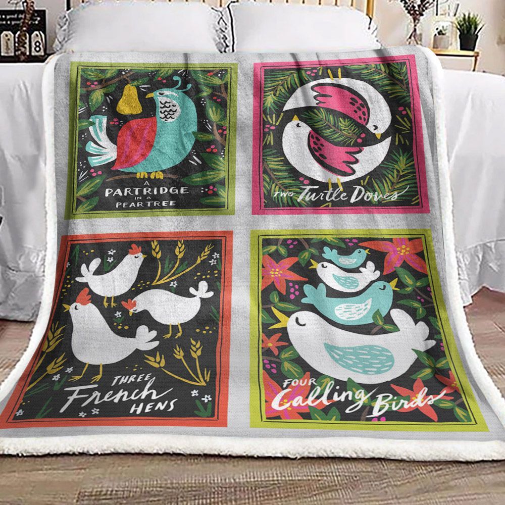 Bird Sherpa Fleece Blanket