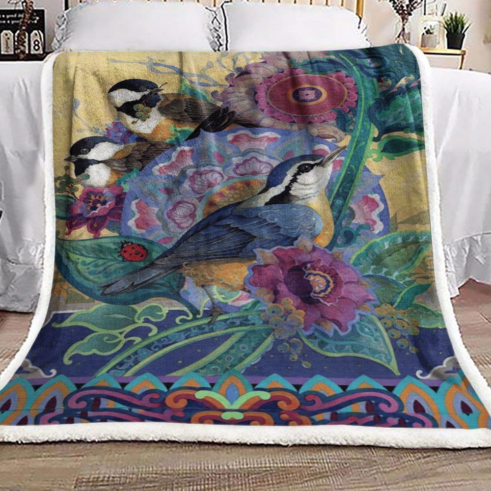 Bird Sherpa Fleece Blanket