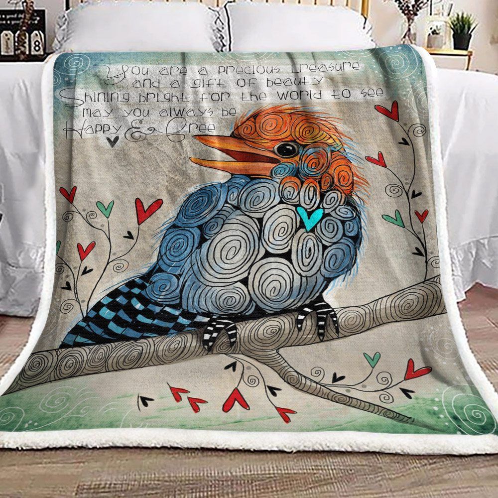 Bird Sherpa Fleece Blanket