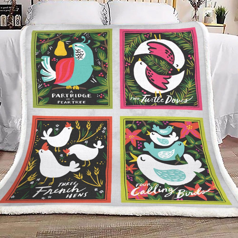 Bird Sherpa Fleece Blanket
