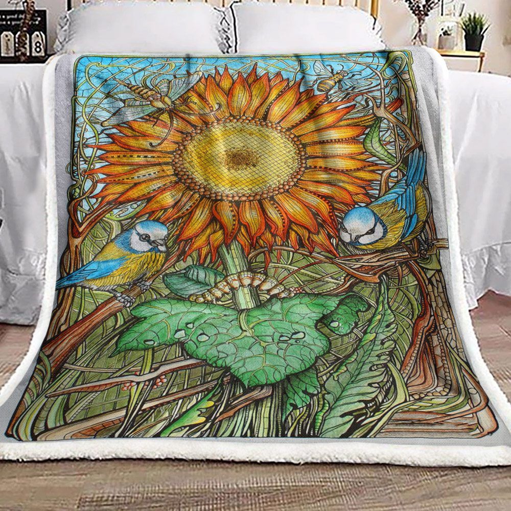 Bird Sherpa Fleece Blanket