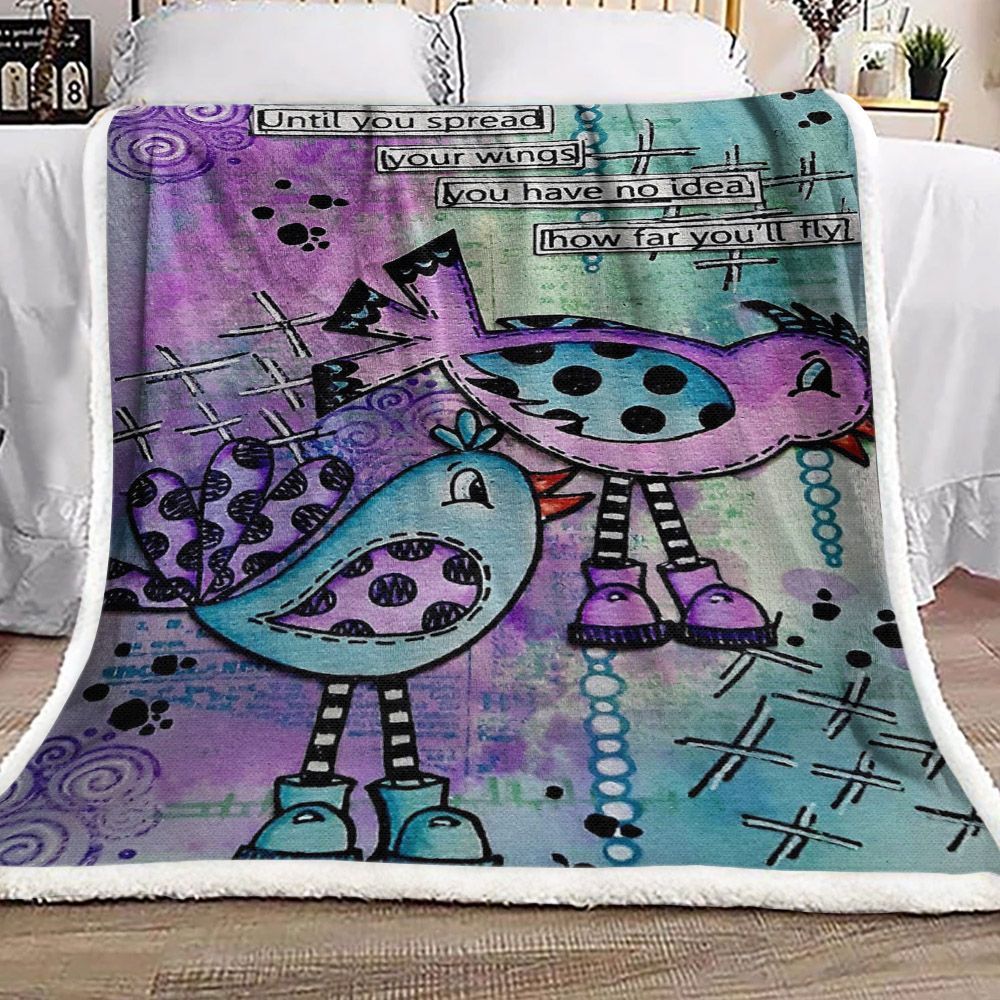 Bird Sherpa Fleece Blanket