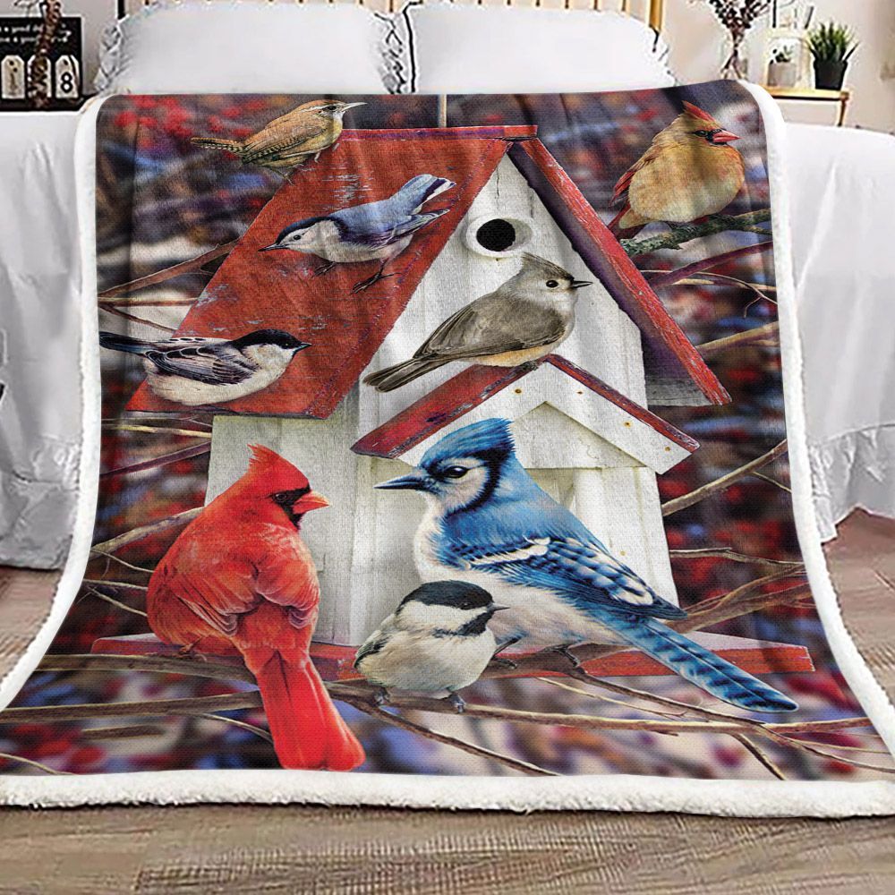 Bird Sherpa Fleece Blanket