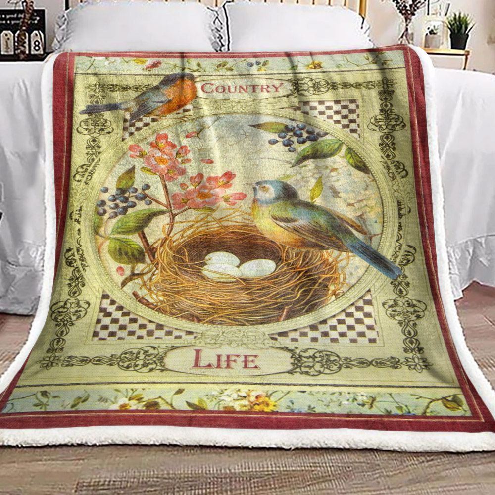 Bird Sherpa Fleece Blanket