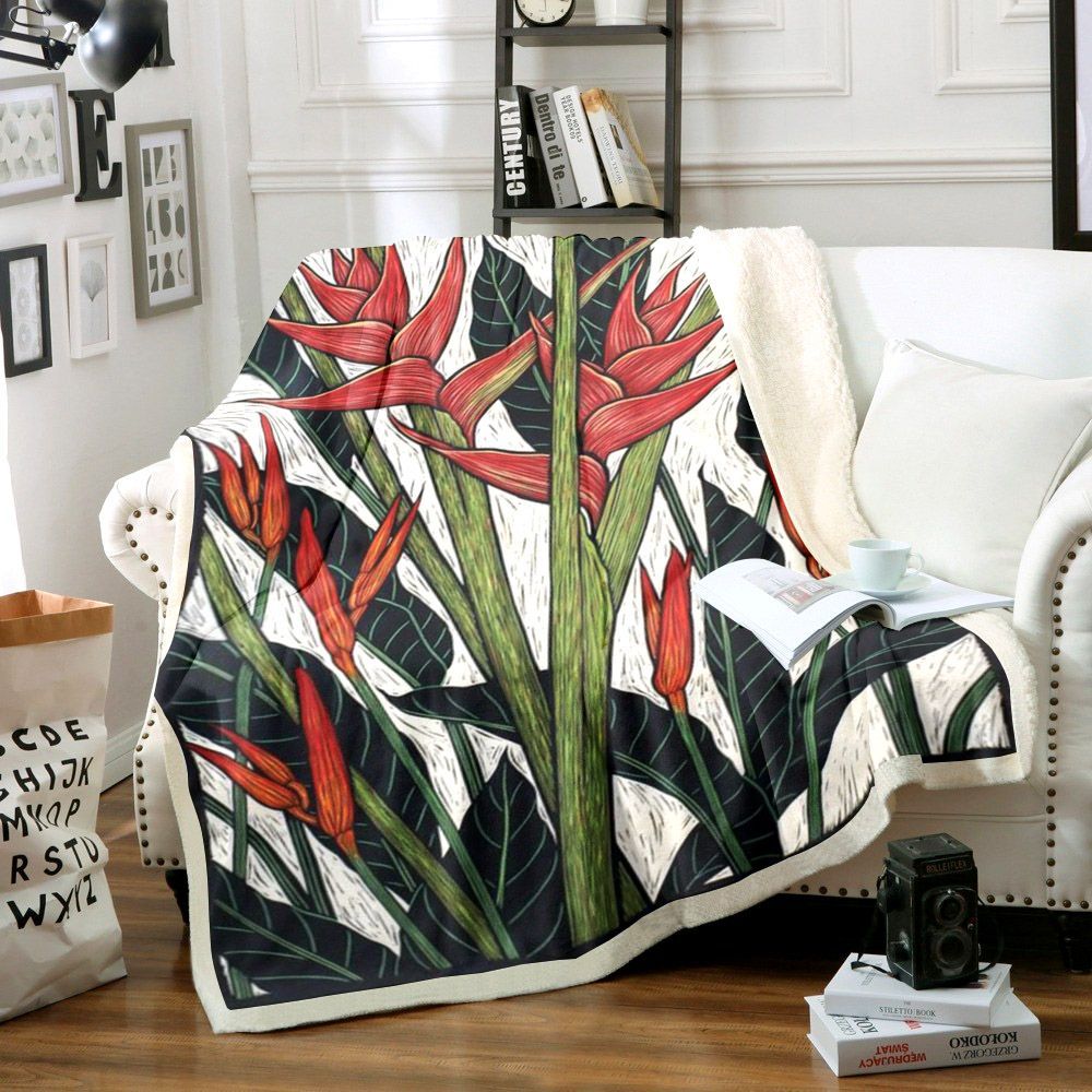 Bird Of Heaven Sherpa Fleece Blanket