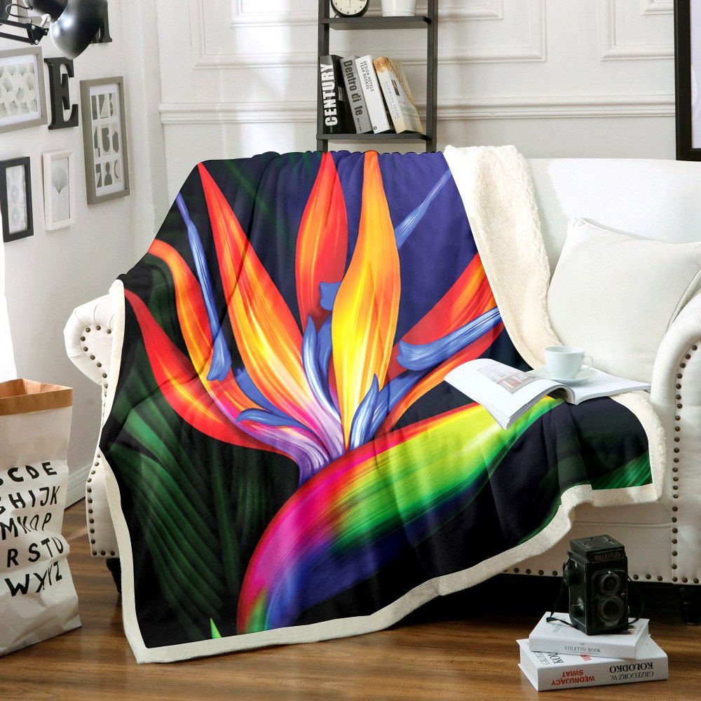Bird Of Paradise Sherpa Fleece Blanket