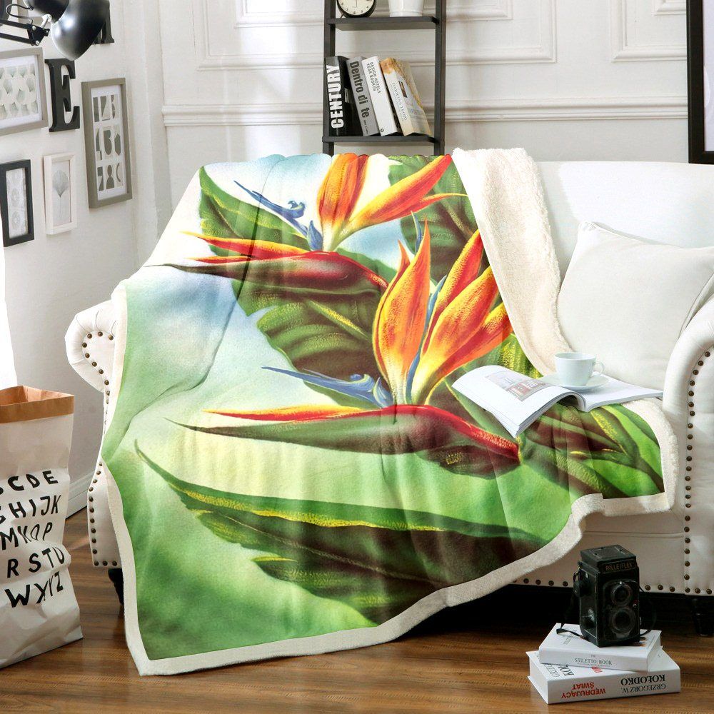 Bird Of Paradise Sherpa Fleece Blanket