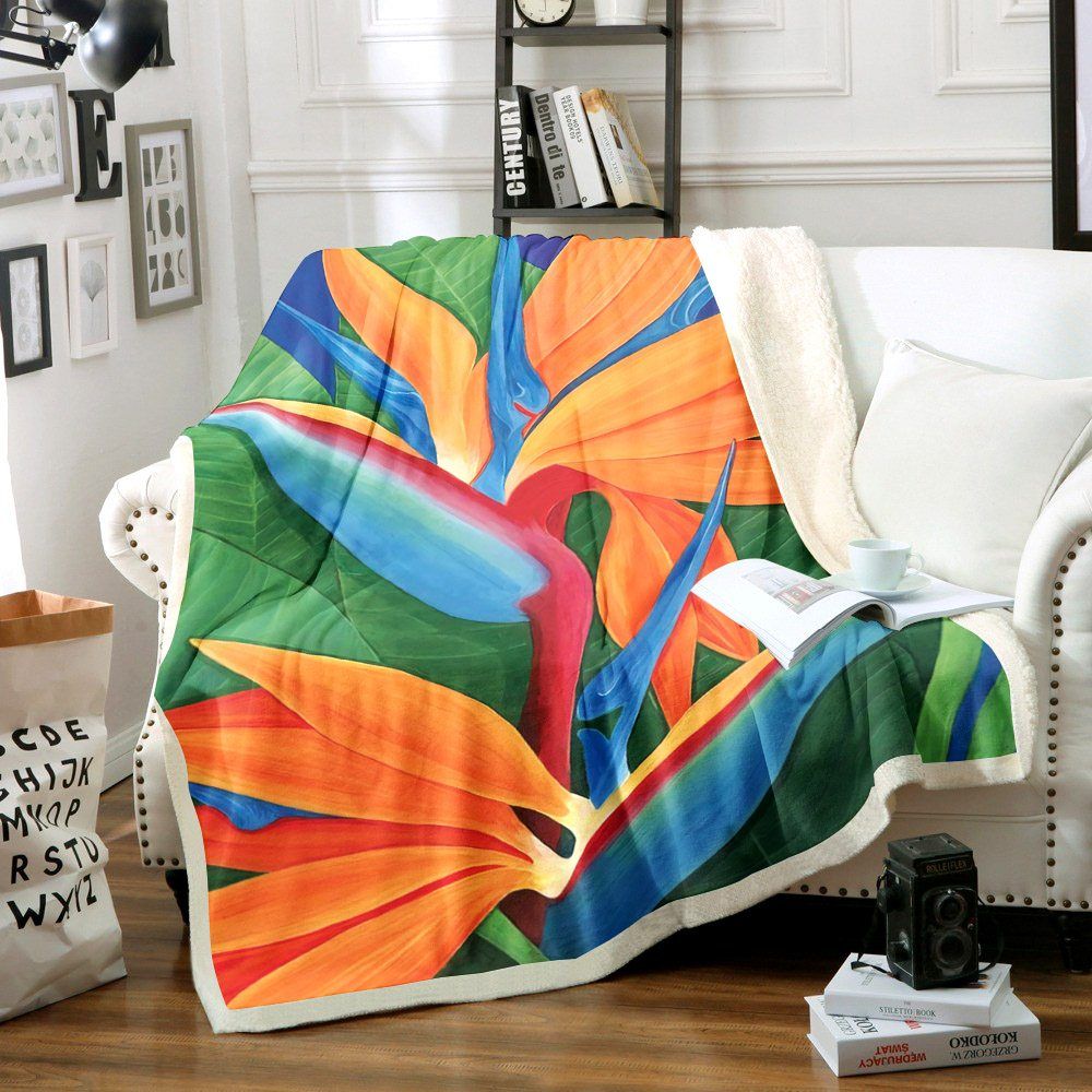 Bird Of Paradise Sherpa Fleece Blanket