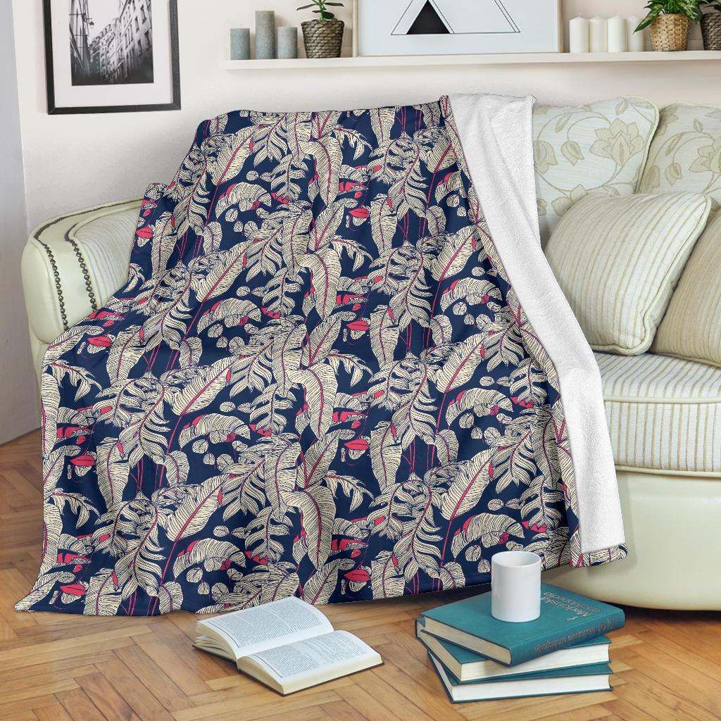Bird Of Paradise Pattern Sherpa Fleece Blanket