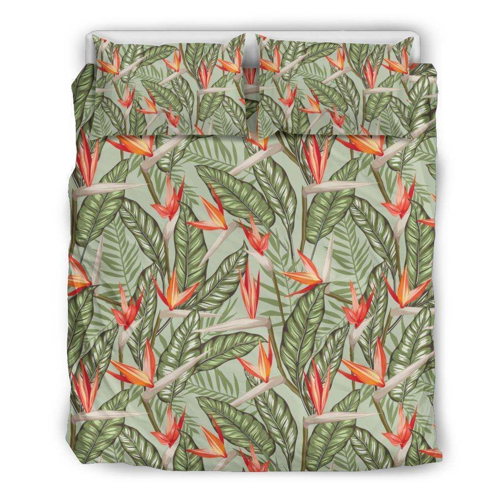 Bird Of Paradise Pattern Print Design Bedding Set