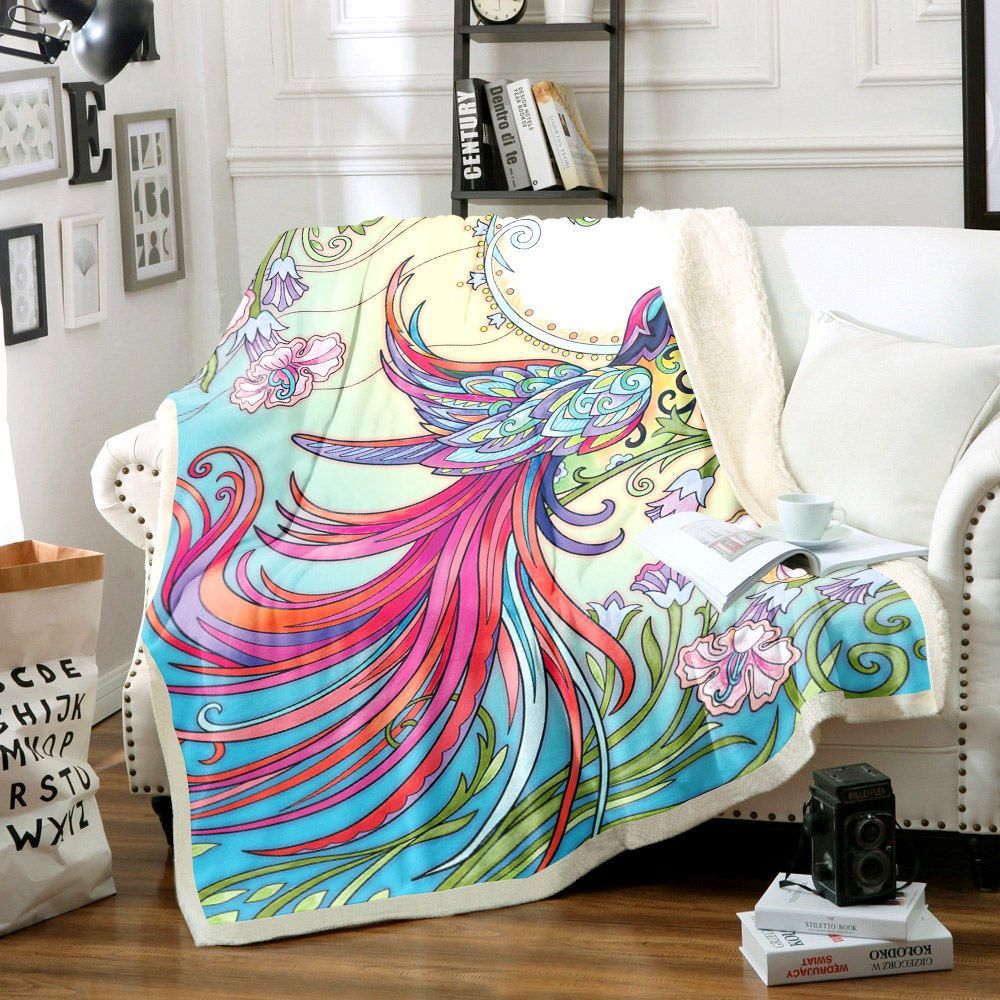 Bird Of Paradise Sherpa Fleece Blanket