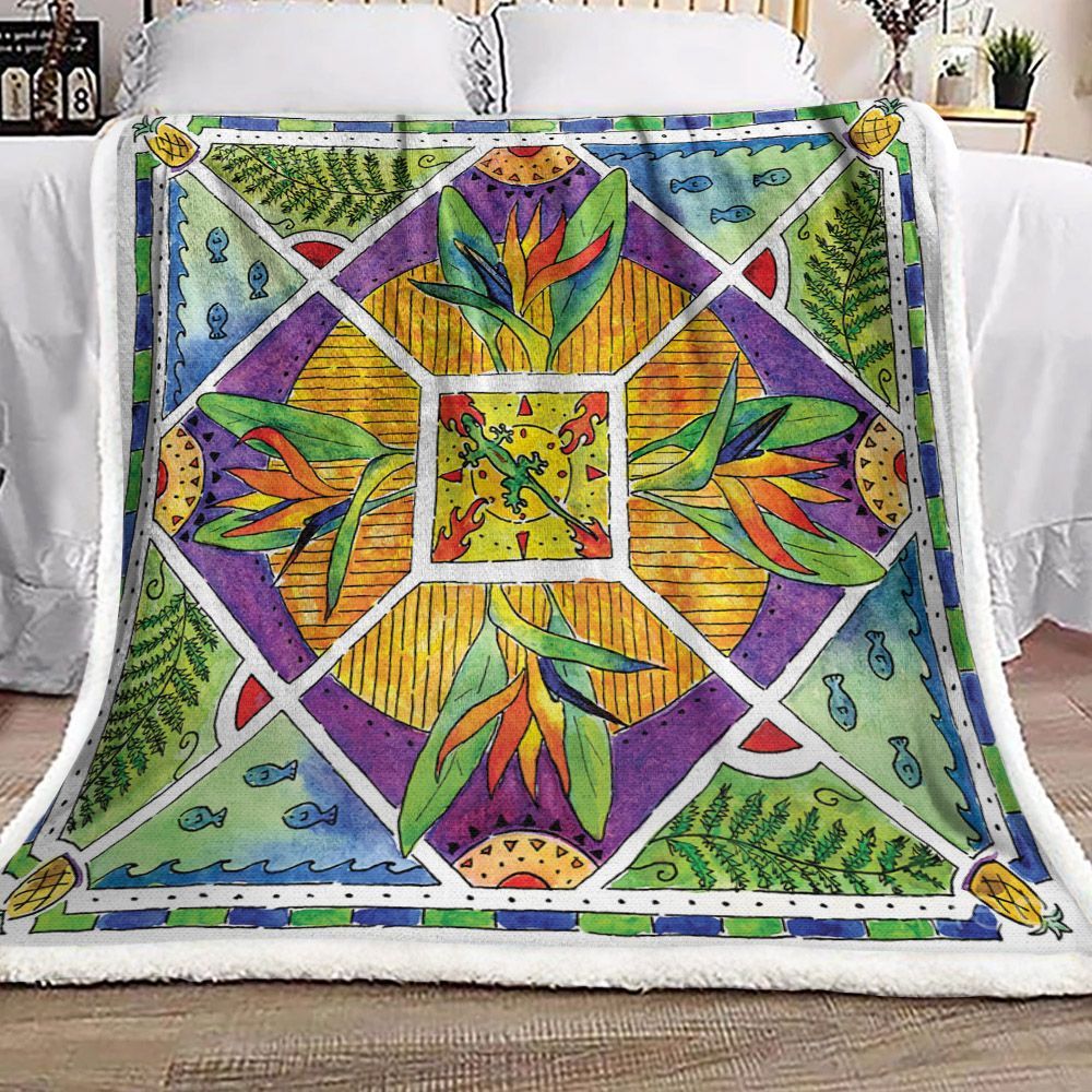 Bird Of Paradise Sherpa Fleece Blanket