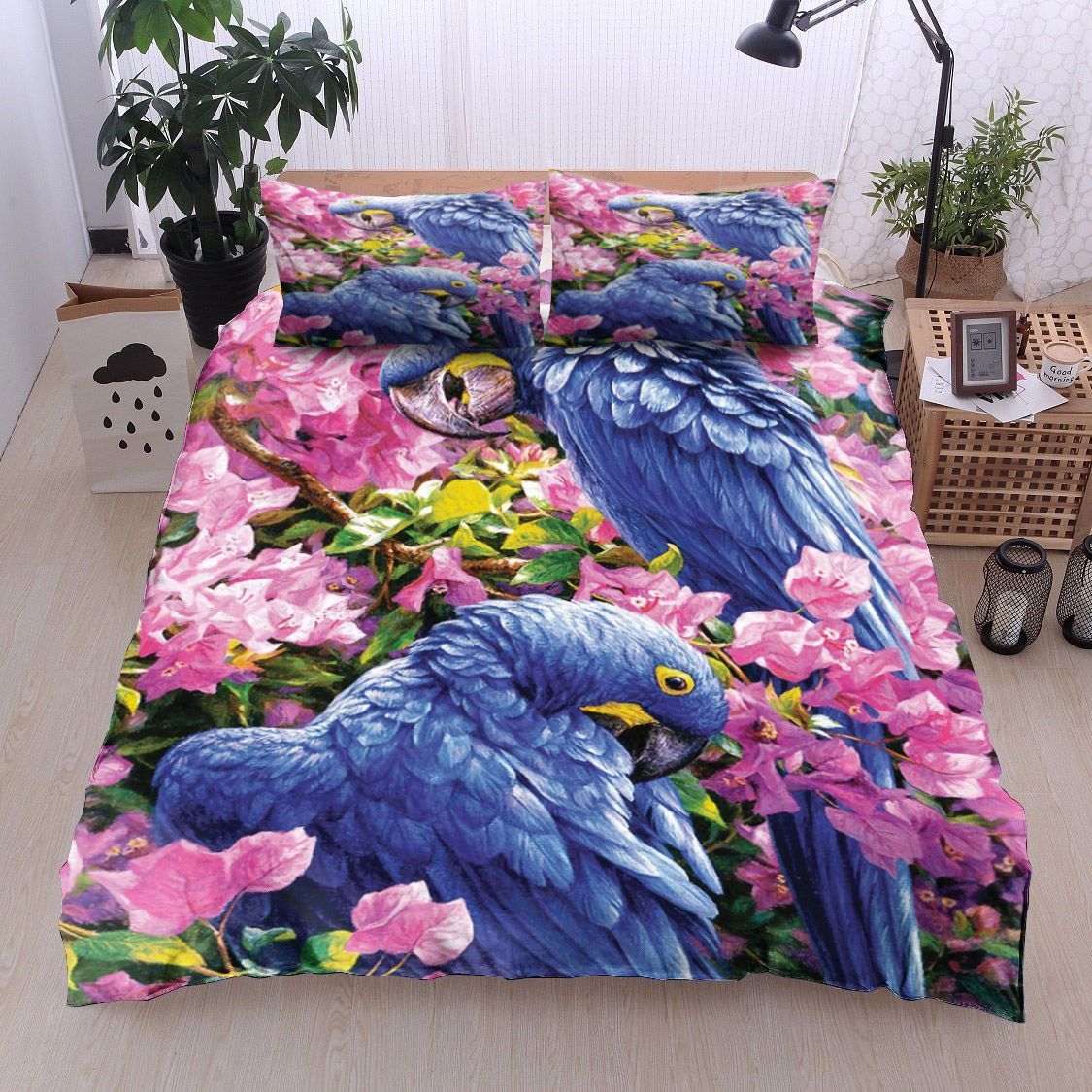 Bird Parrot Flower Bedding Set