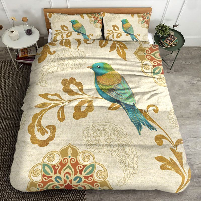 Bird Rainbow Blue Bedding Set