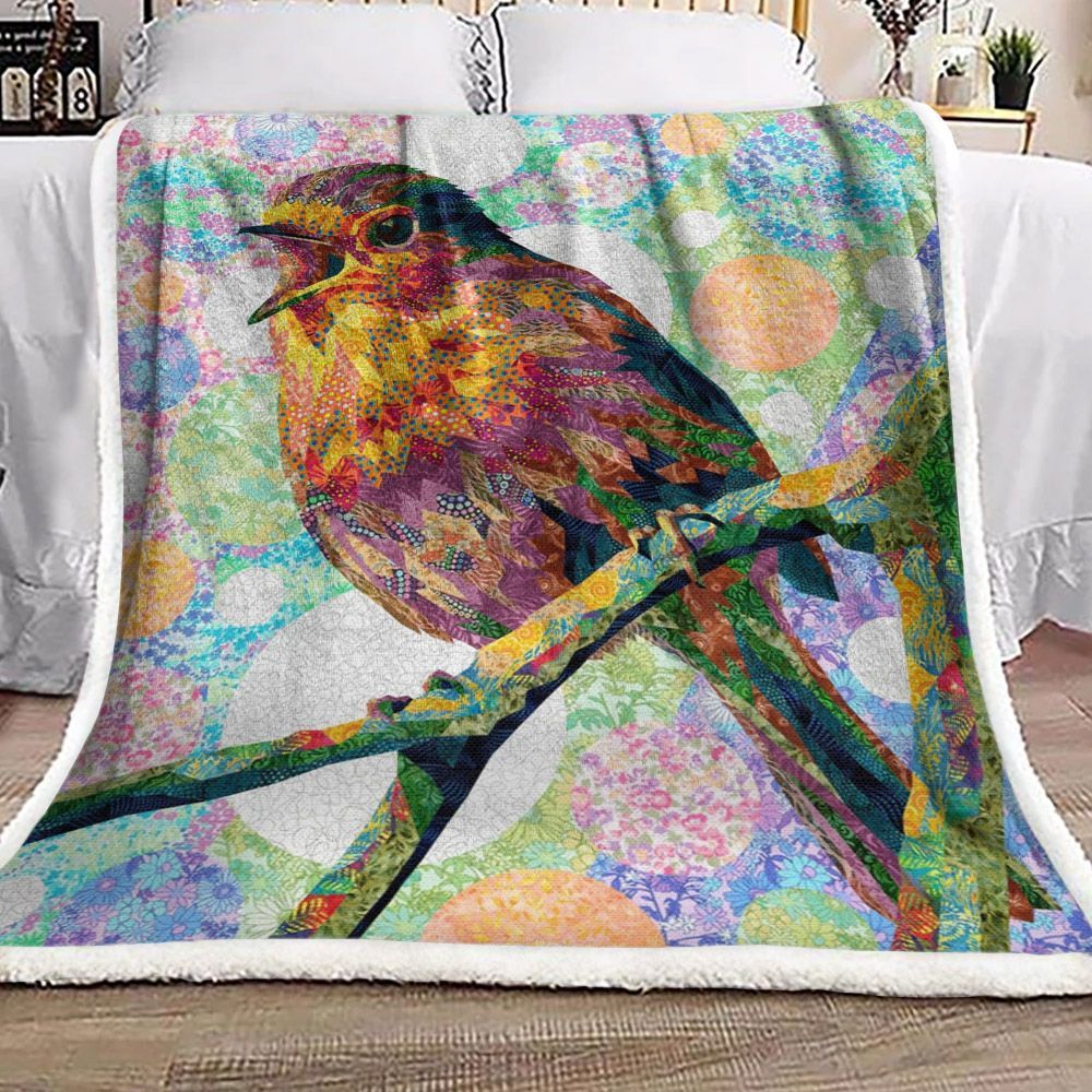 Bird Song Sherpa Fleece Blanket