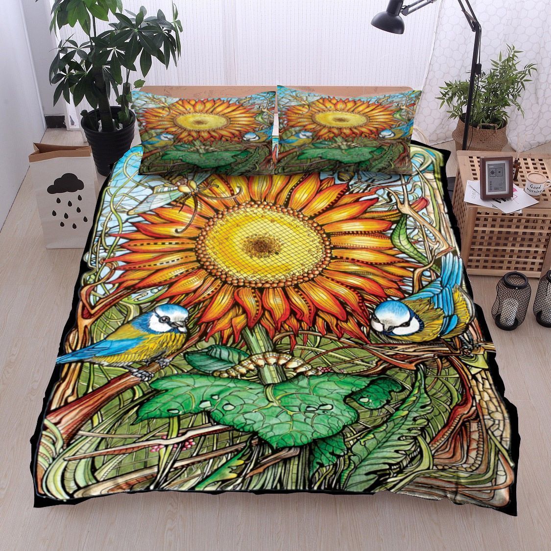 Bird Sunflower Bedding Set
