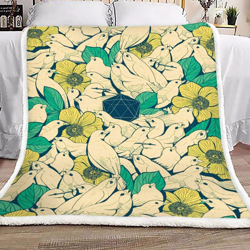 Bird Sherpa Fleece Blanket