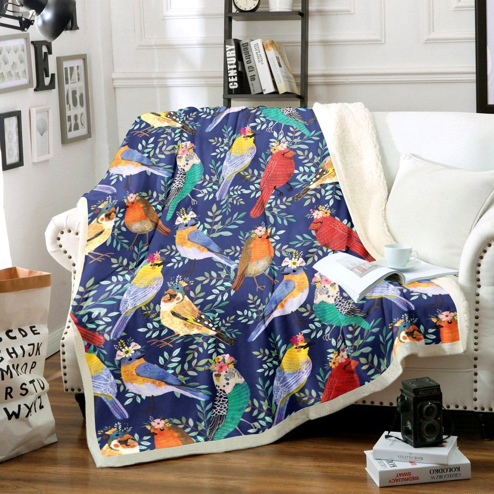 Bird Sherpa Fleece Blanket