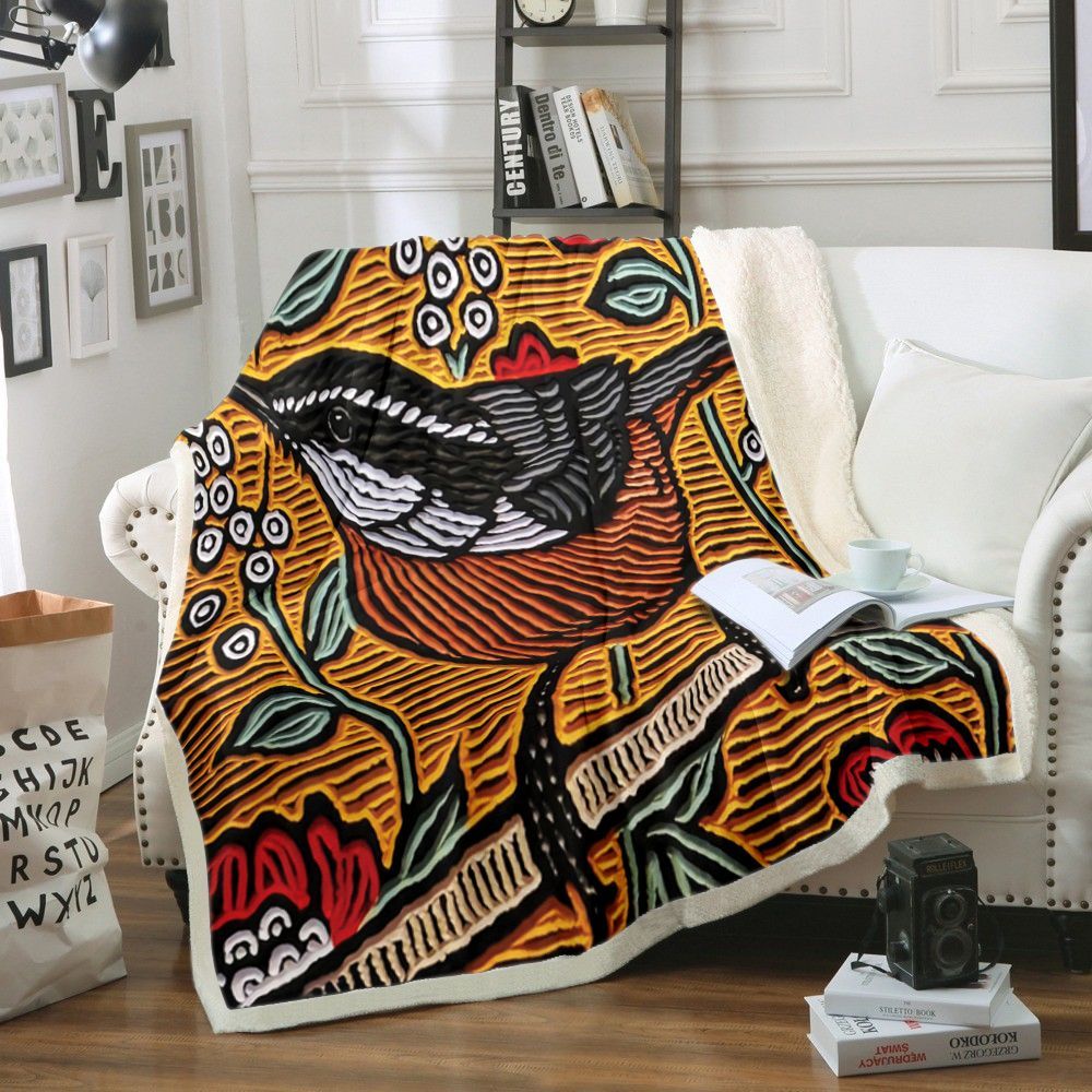 Bird Sherpa Fleece Blanket