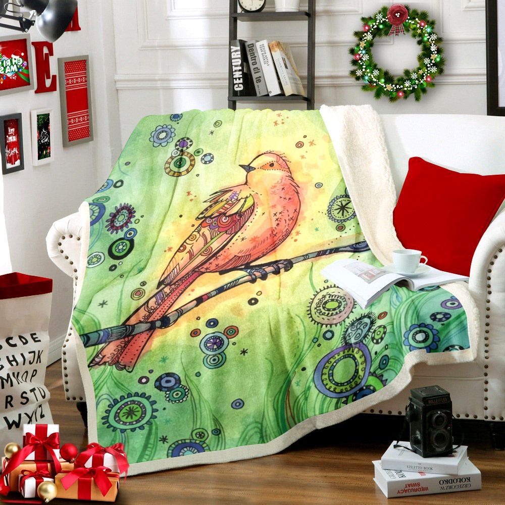 Bird Sherpa Fleece Blanket