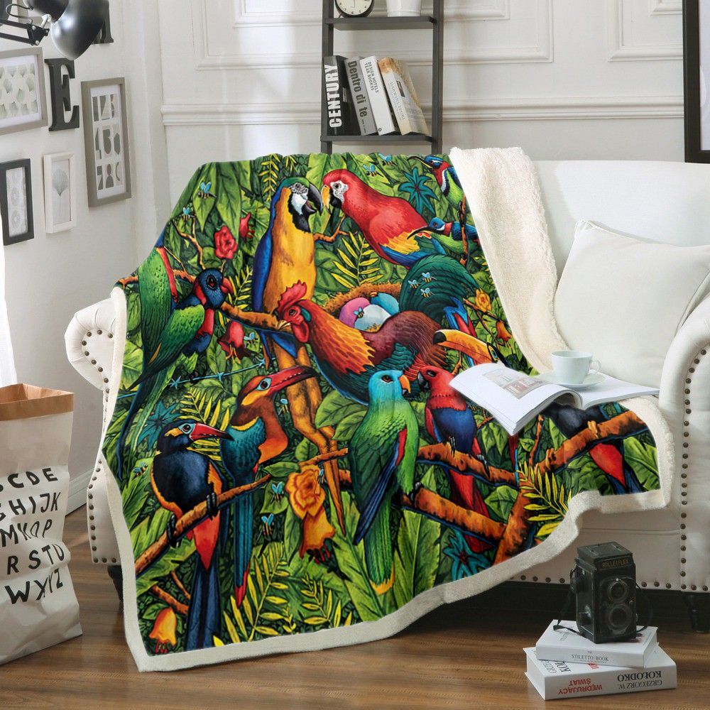 Bird Sherpa Fleece Blanket