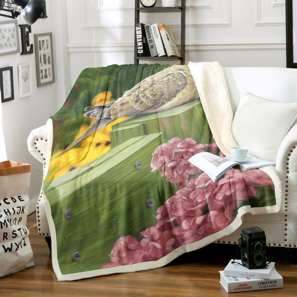 Bird Sherpa Fleece Blanket