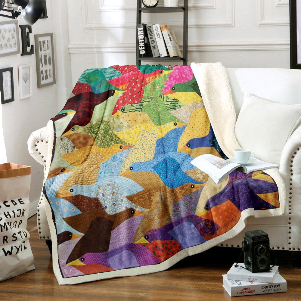 Bird Sherpa Fleece Blanket
