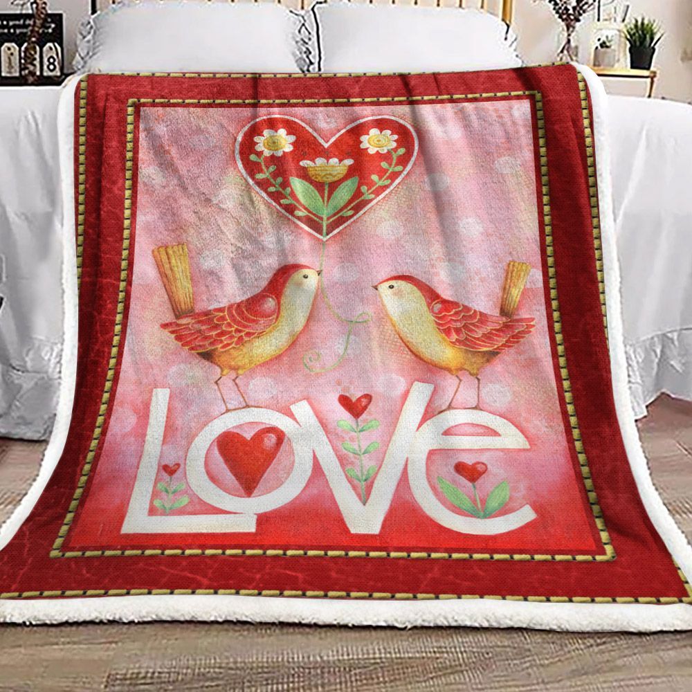 Bird Sherpa Fleece Blanket