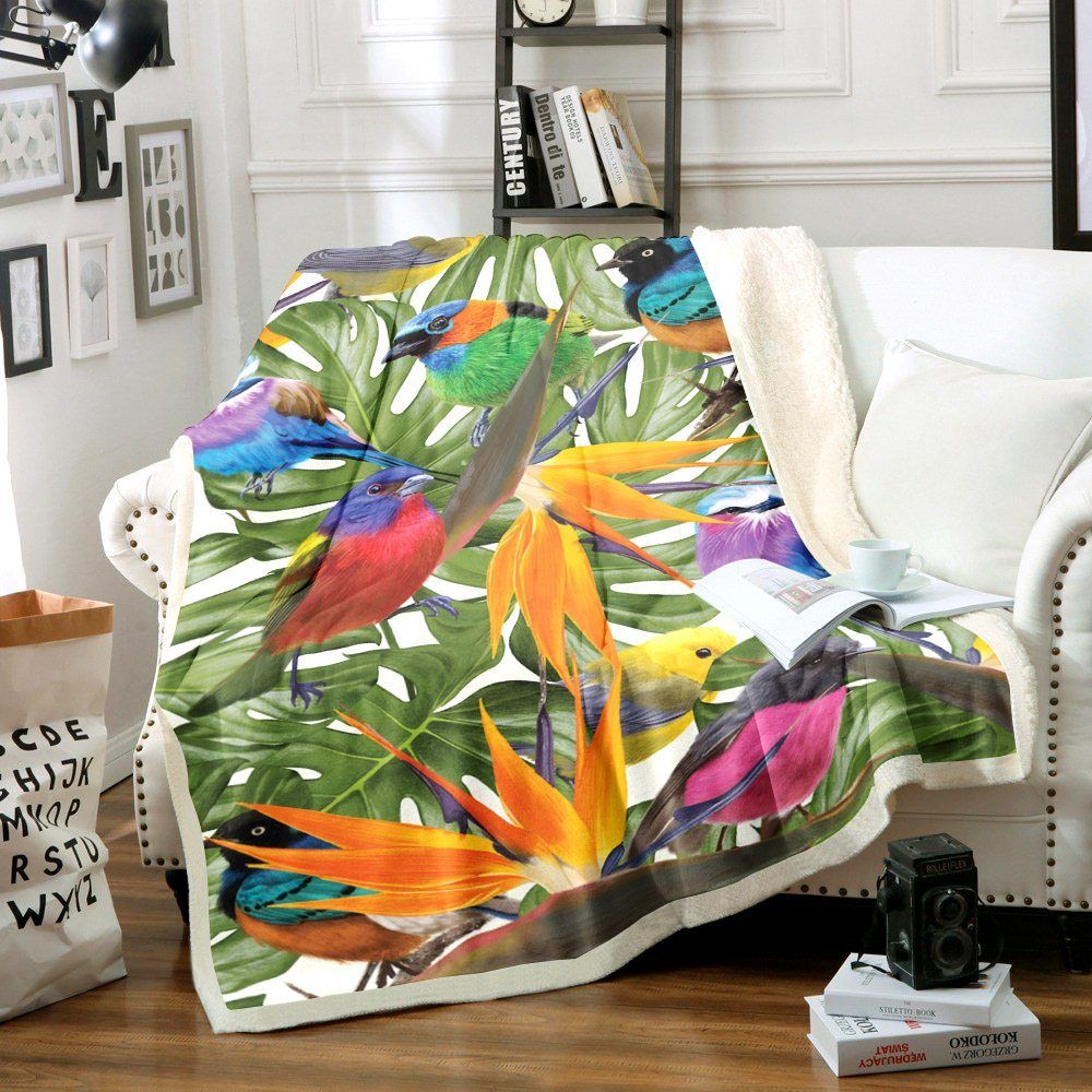 Bird Sherpa Fleece Blanket