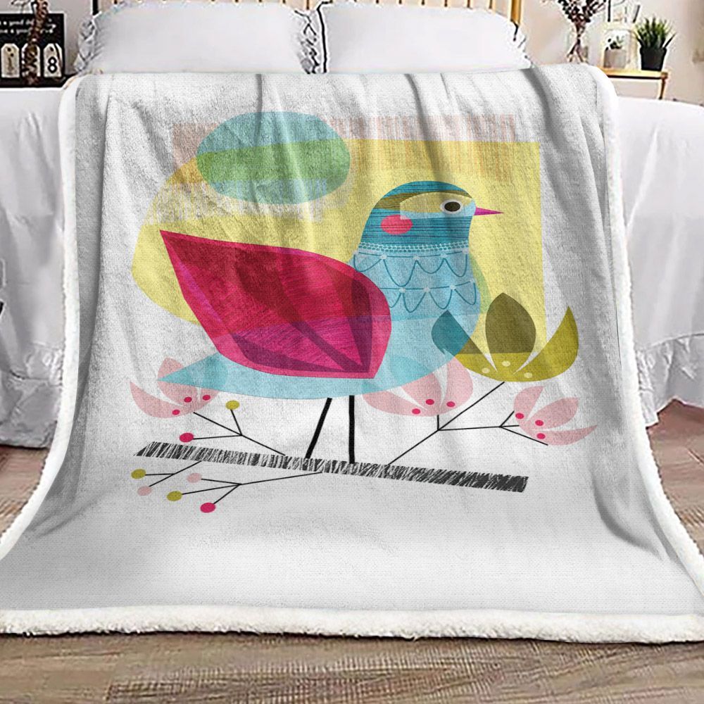 Bird Sherpa Fleece Blanket