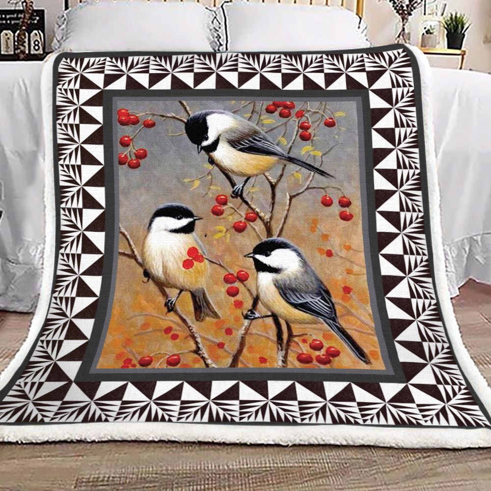 Bird Sherpa Fleece Blanket