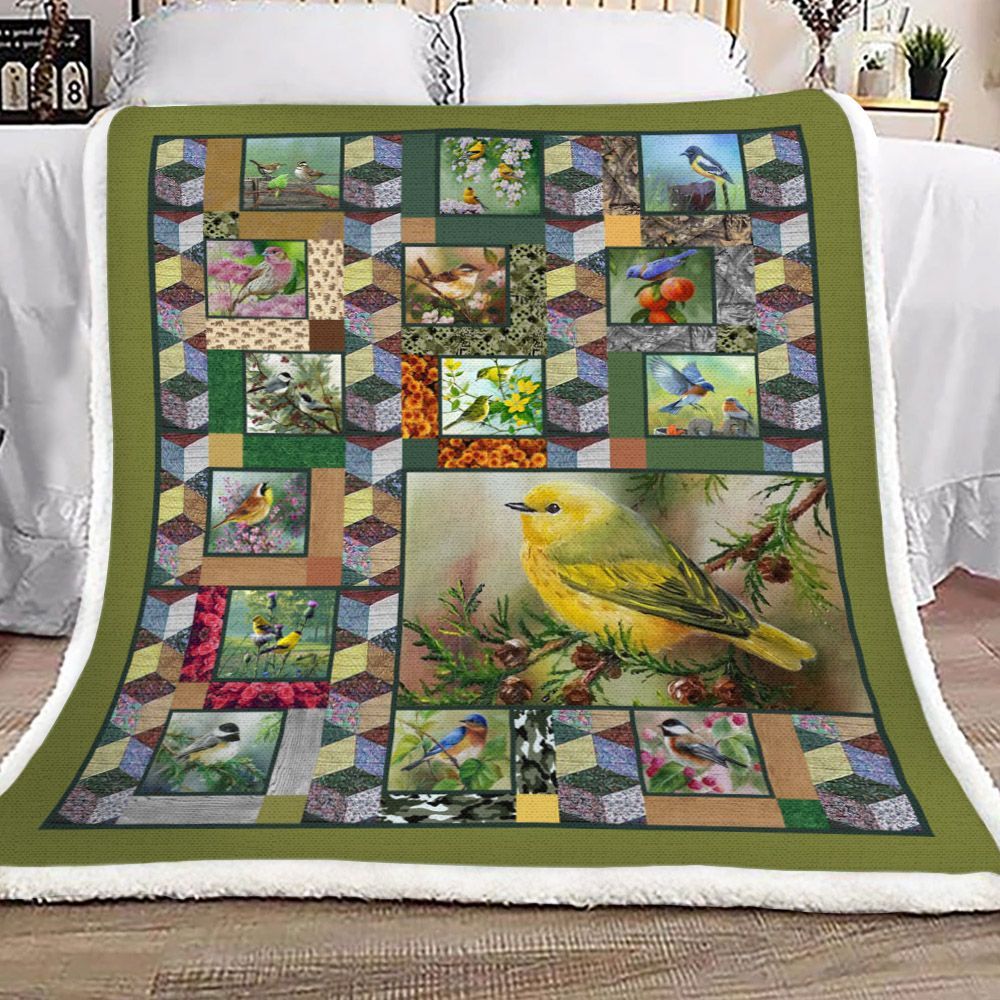 Bird Sherpa Fleece Blanket