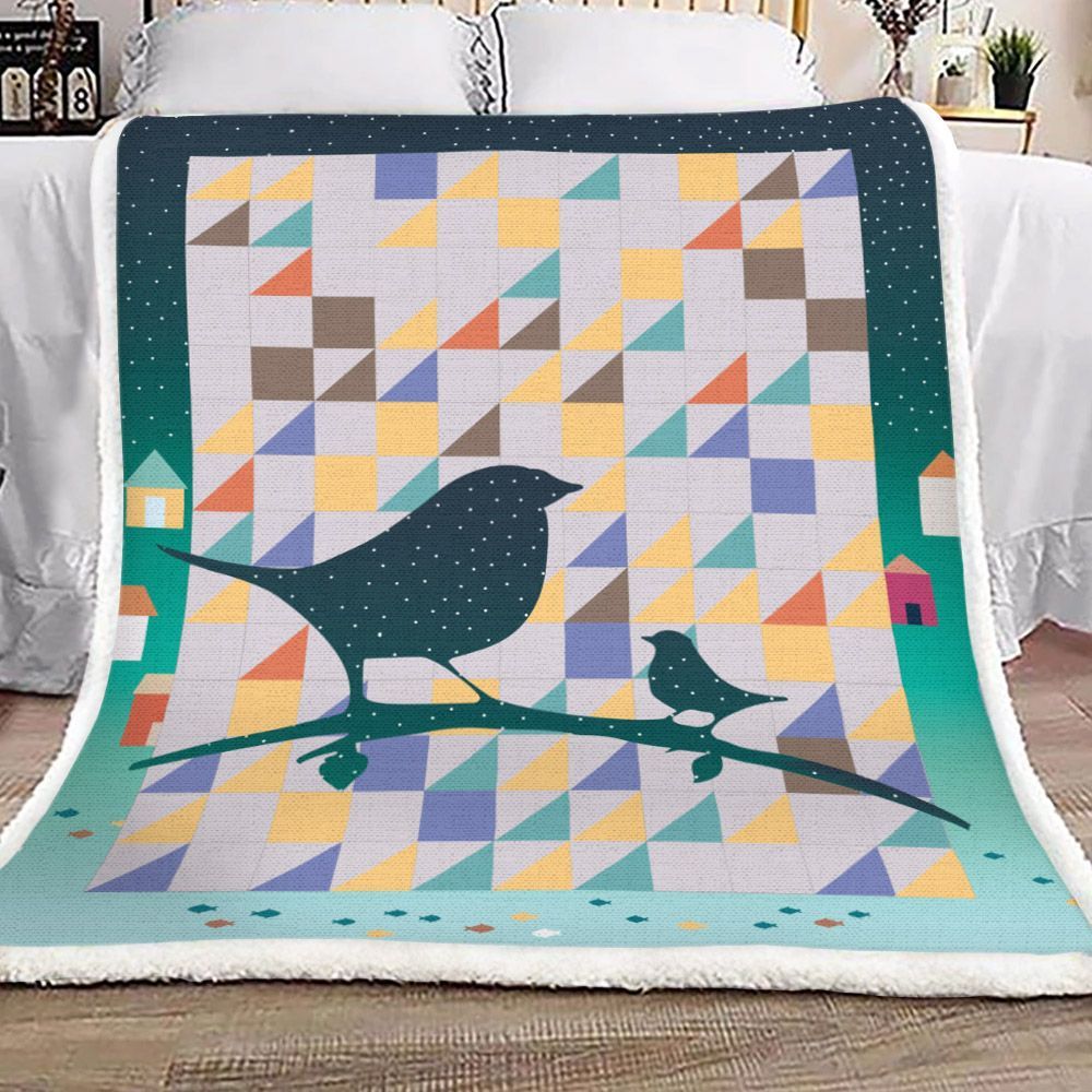 Bird Sherpa Fleece Blanket