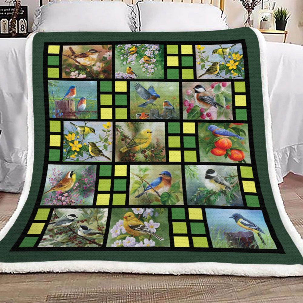 Bird Sherpa Fleece Blanket