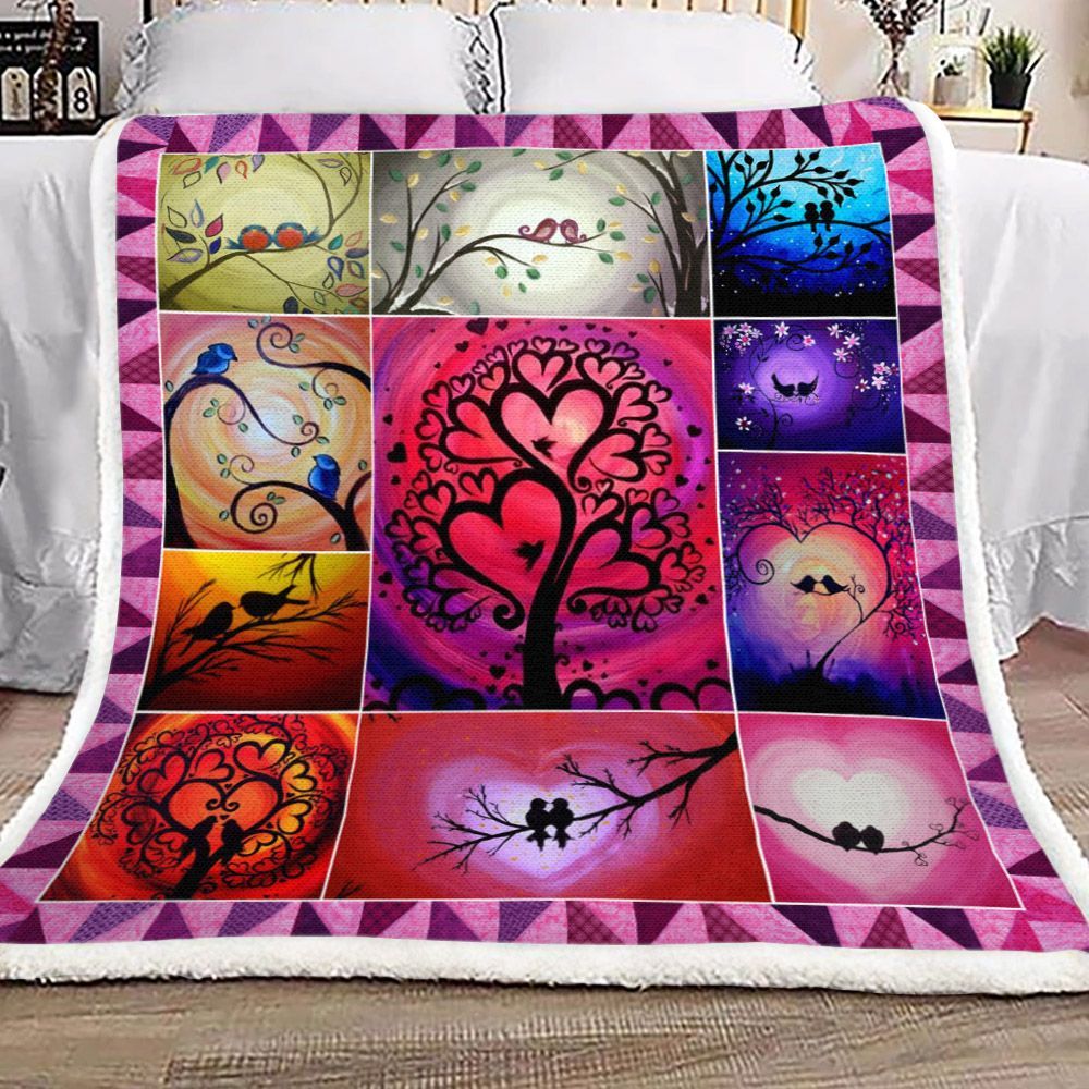 Bird Sherpa Fleece Blanket