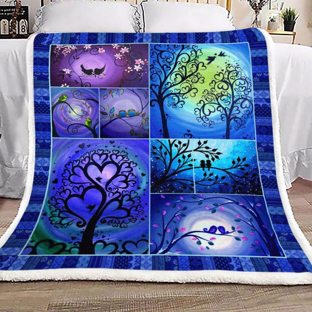 Bird Sherpa Fleece Blanket