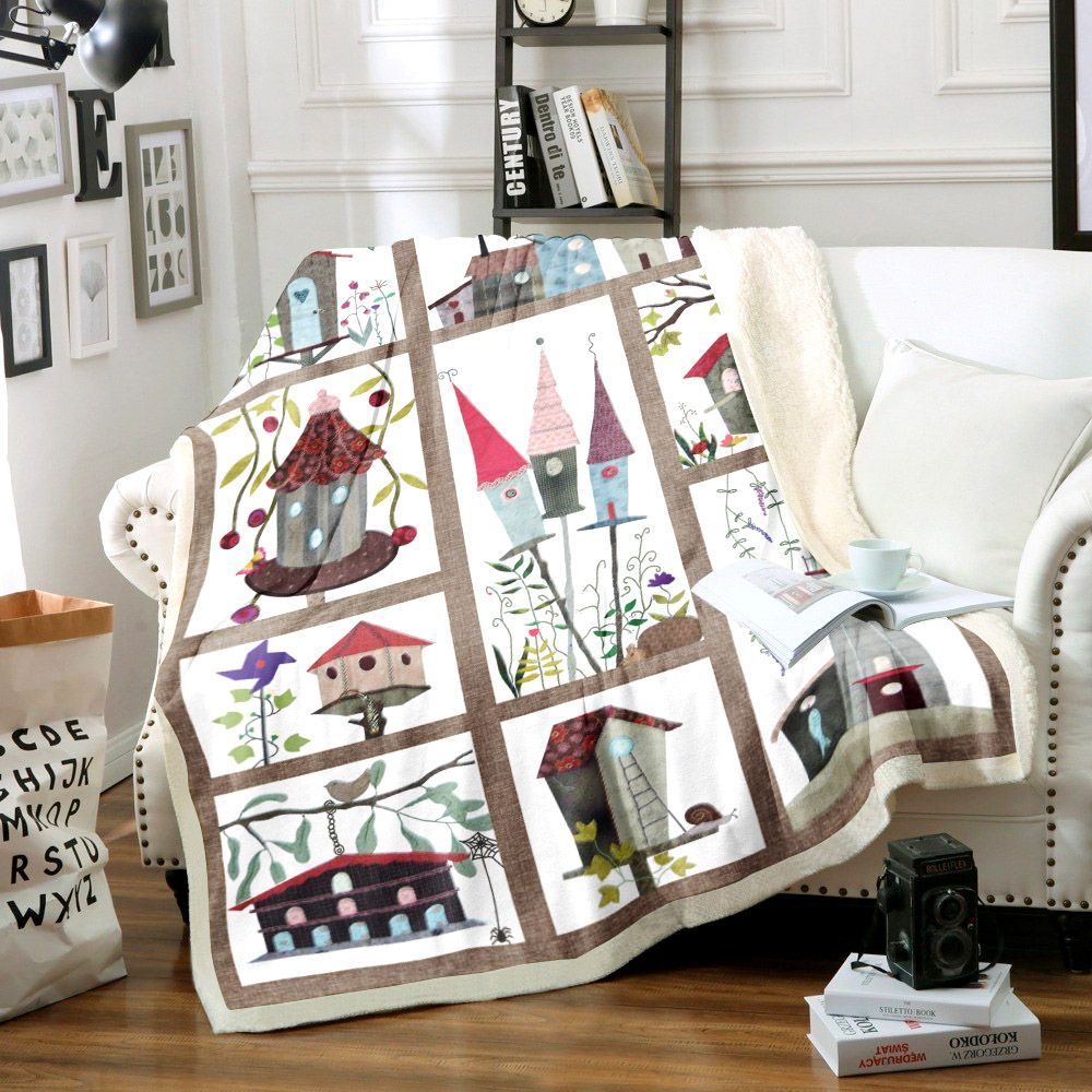 Birdhouse Sherpa Fleece Blanket