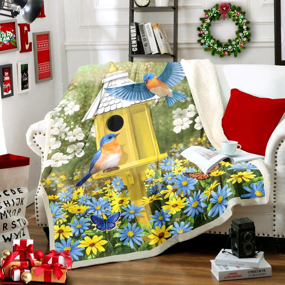 Birdhouse Sherpa Fleece Blanket