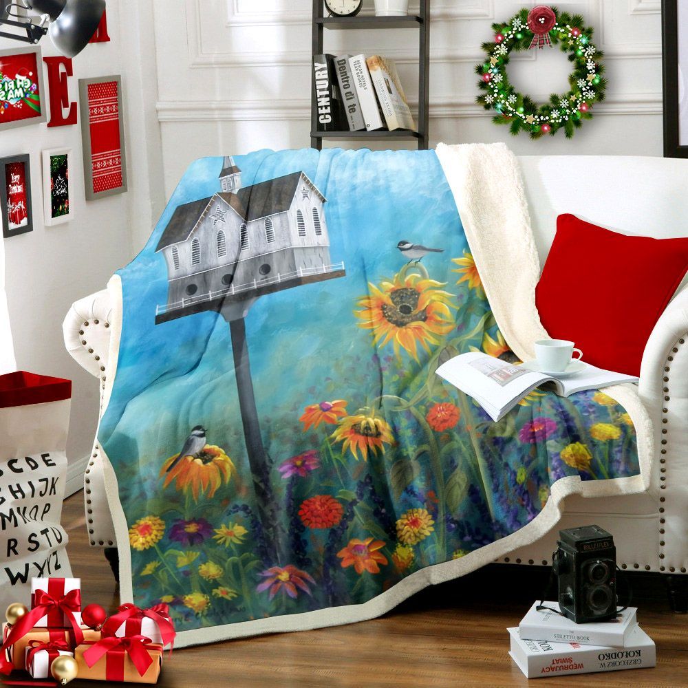 Birdhouse Sherpa Fleece Blanket