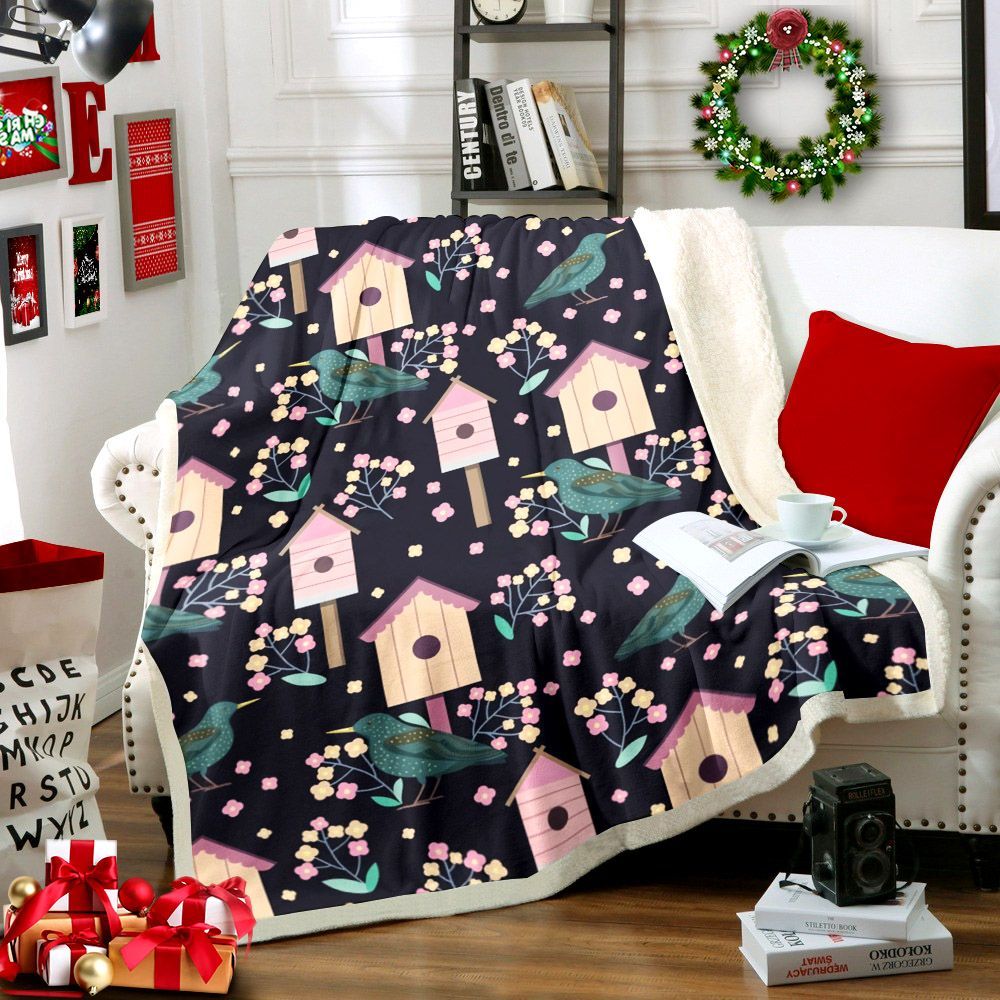 Birdhouse Sherpa Fleece Blanket