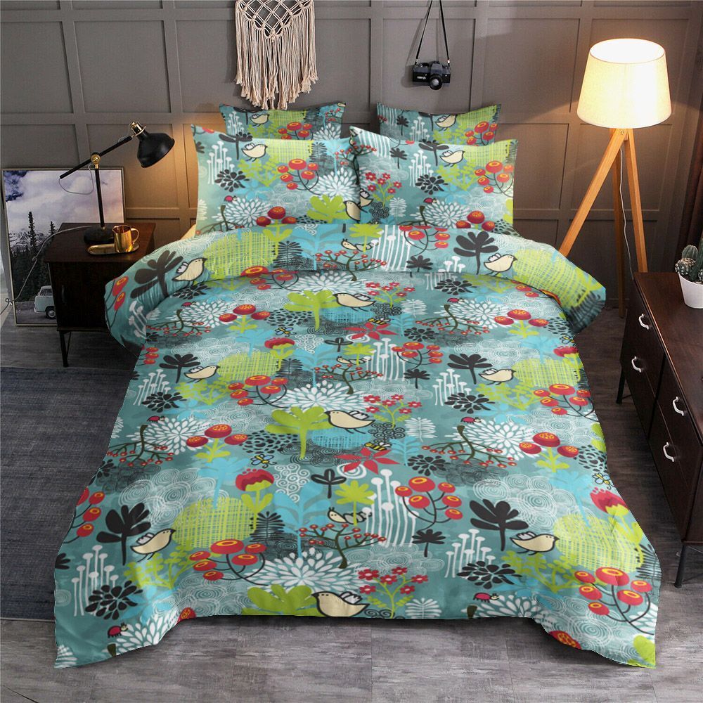 Birds And Flowers Bedding Set