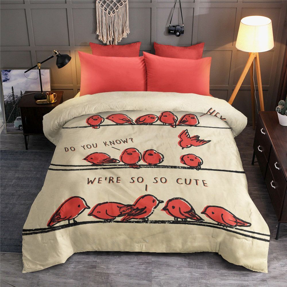 Birds Are Hanging Out Bedding Set